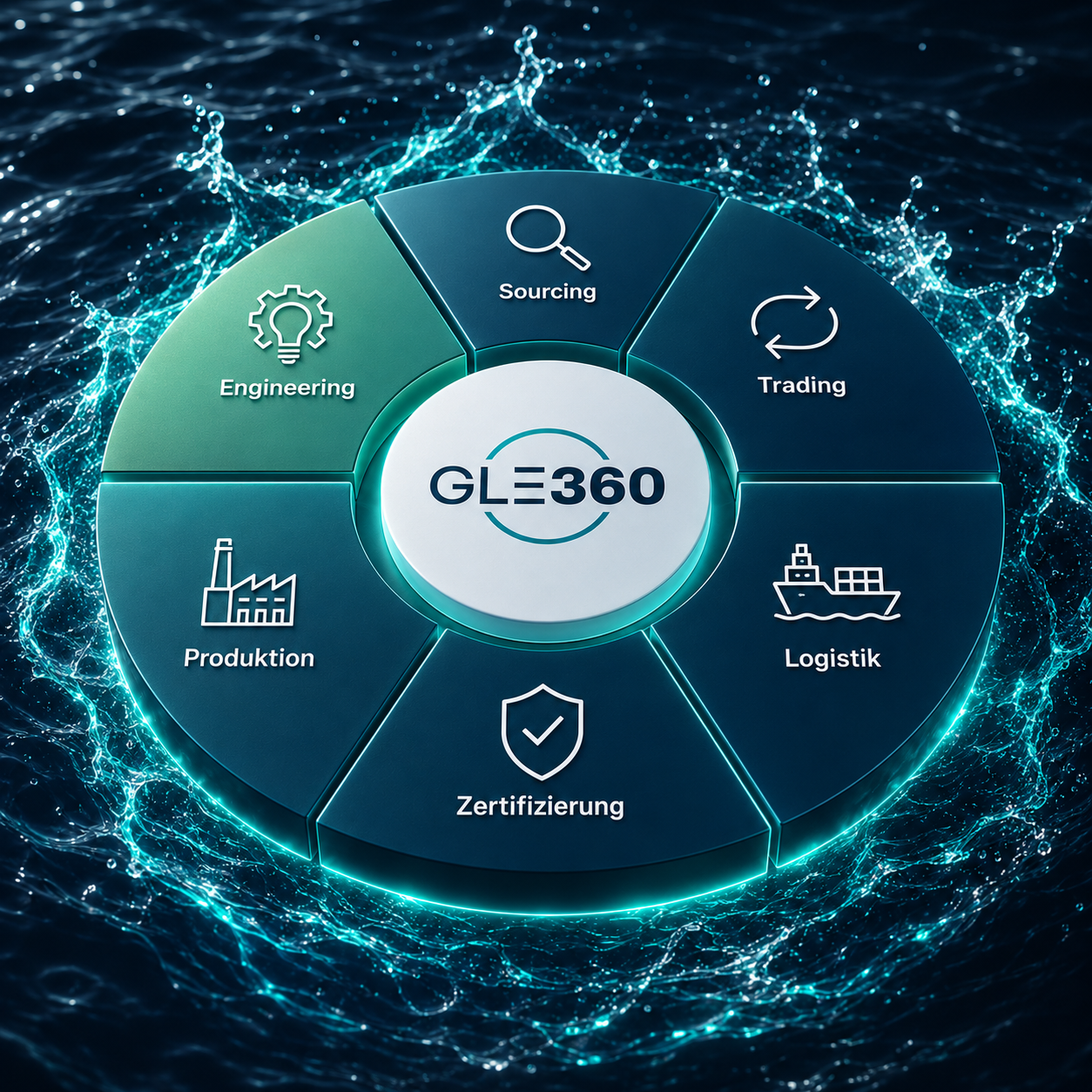 GLE360 — 360°-Plattform: Sourcing, Trading, Logistik, Zertifizierung, Produktion, Engineering